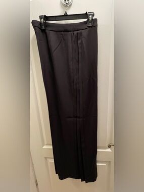 Kenneth Cole Black Pleated Wide-Leg Trousers
